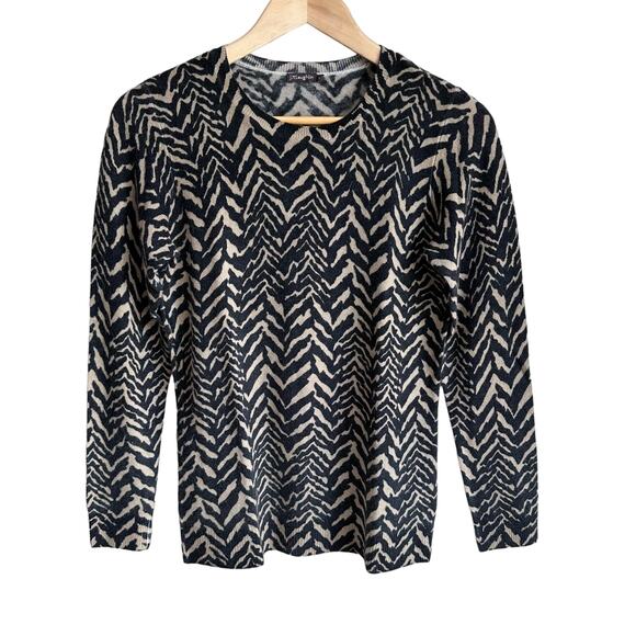 J. McLaughlin Sancerre Tiger Cashmere Sweater Crew XS - Picture 1 of 8